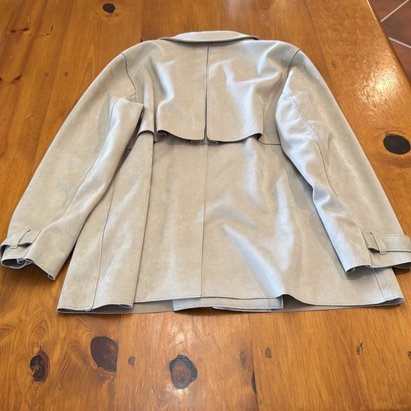 Zara Faux Suede Double Breasted Trench - Picture 12 of 12